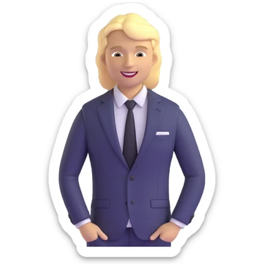 Oleg Tinkov, smiling, blond hair, business casual sticker
