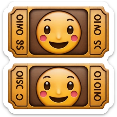 ticket without text dark brown colored sticker