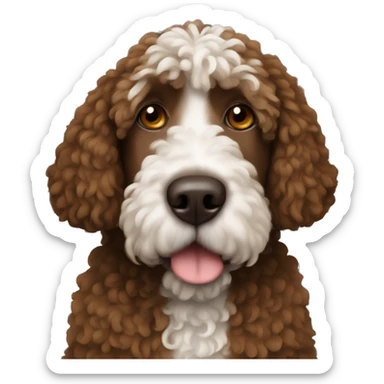 Brown Spanish water dog in jail sticker