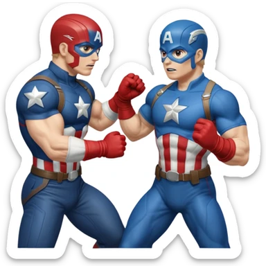 fight between two captain America   sticker