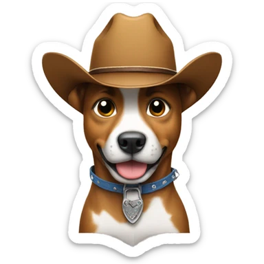 Dog wearing cowboy hat and cowboy boots  sticker