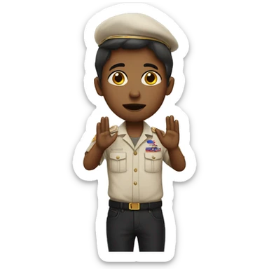 salute with tears in eyes sticker