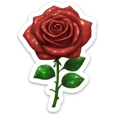 Rose with glitter  sticker