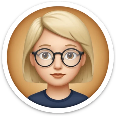 yuvarlak gözlüklü insan sticker