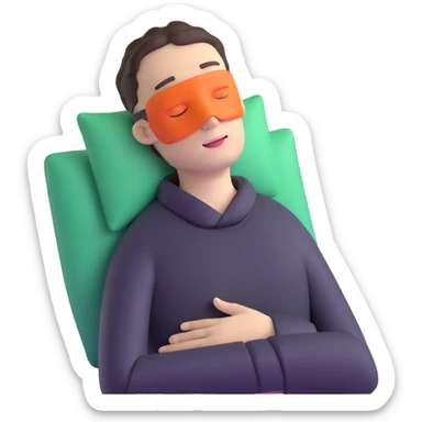 white man enjoying a spa day facial, relaxing sticker