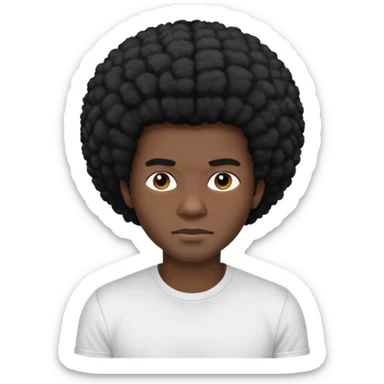 man with black afro hair and black skin sticker