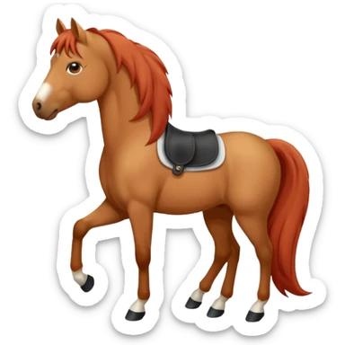 Red dun horse with same color hair and a small white star between his eyes sticker