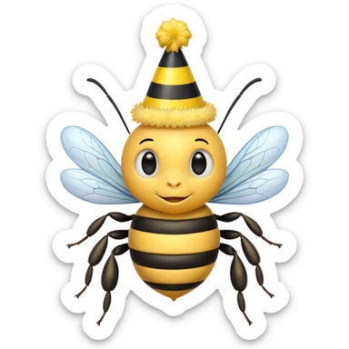 party hatted bee sticker