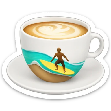 A surfer in cappuccino  sticker