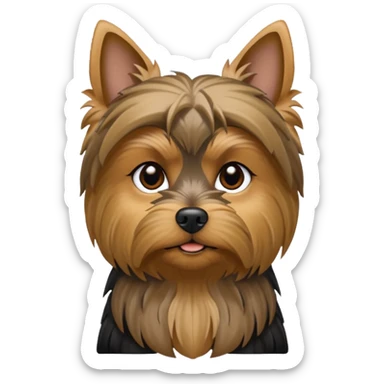 Yorkshire terrier na privada sentado fazer poop  sticker