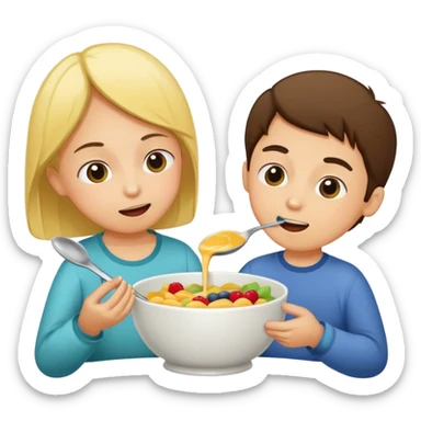 Spoon feeding another person sticker sticker