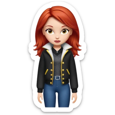 Bratz doll with red hair and a mole sticker