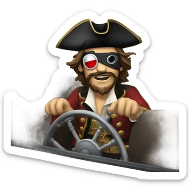 Pirate driving a taxi sticker