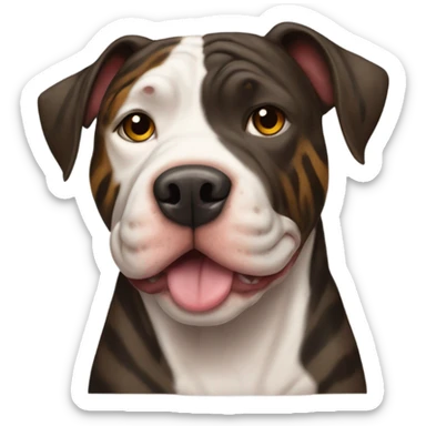 pitbull terrier dark brindle tiger stripes sticker