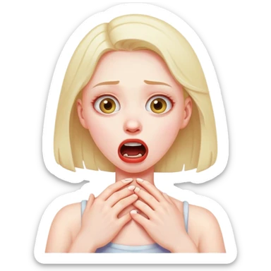 emoji of girl chocking herself exaggerated funny sticker