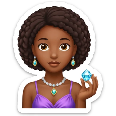 black girl carry jewel  sticker