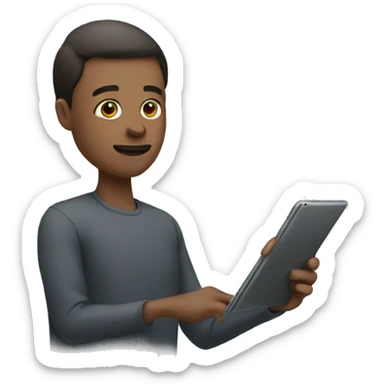 person drawing on tablet  sticker