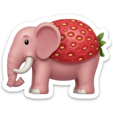 Strawberry elephant sticker