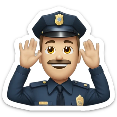 Policía llevándose las manos a la cabeza sticker