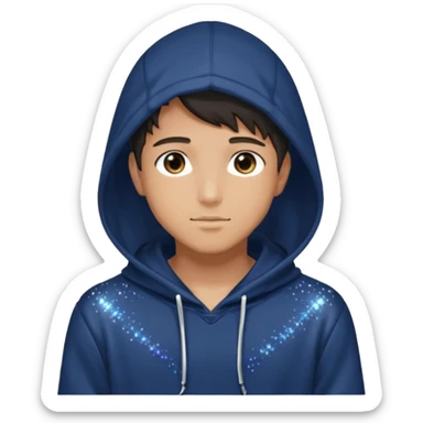 Cute Sexy Handsome Shiny Sparkly Attractive Romantic Shoujo-Anime-style semi-realistic Man with a hoodie  sticker