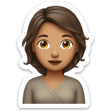 Fille brune avec une couette sticker