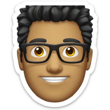 a guy with white coloured spectacles,black coloured Fauxhawk hairstyle sticker