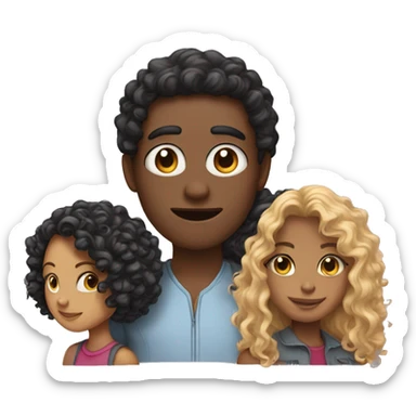 two friends, one with curly hair and one with straight hair sticker