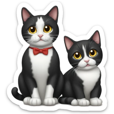 tuxedo cat and tabby cat sticker