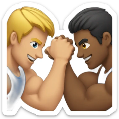 two guys playing arm wrestling sticker
