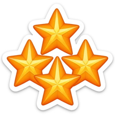 5 solid orange stars sticker