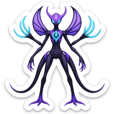 Lunala-Darkrai-Deoxys-Fakémon-hybrid-creature (full body)  sticker