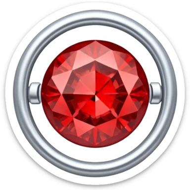 red ring marry red diamond metal prata sticker