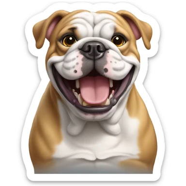 English bulldog smiling  sticker