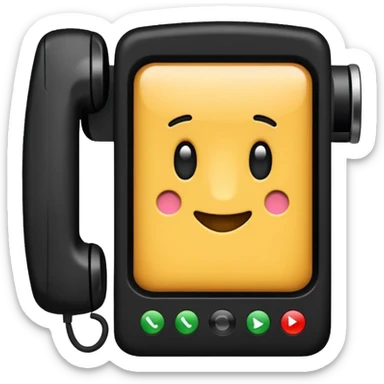 telefono con fondo negro que diga "llamada entrante" sticker