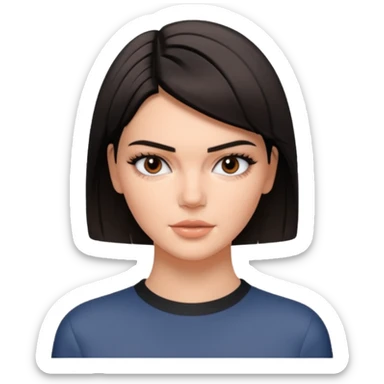 Kendall Jenner emoji wuth short haircut sticker