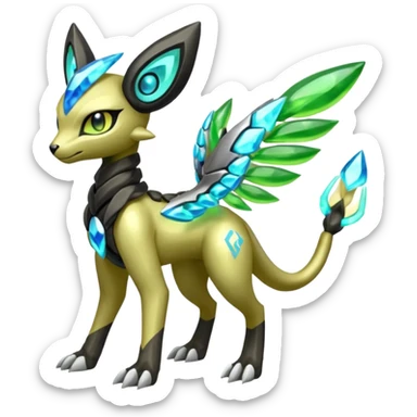  Exotic Meloetta-Zygarde-Zeraora-Protogen-Palkia-hybrid-fusion-Fakémon-creature, full body sticker