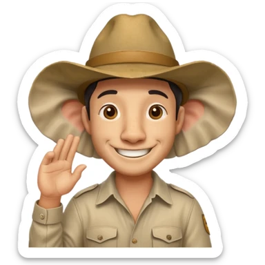 elephhant sitting over mans head  sticker