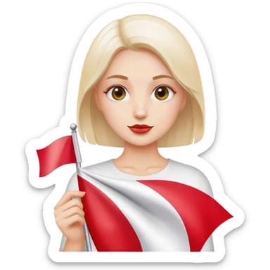 woman with polish flag sticker