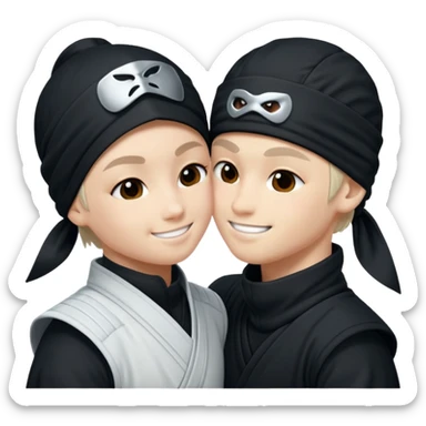 Ninja nike blanco, dando besos sticker