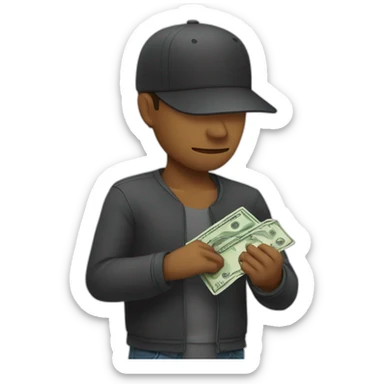 sujeto pensando en money sticker