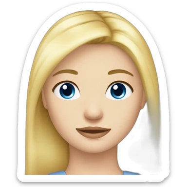 Blue eyes blonde girl bangs and queue de cheval sticker