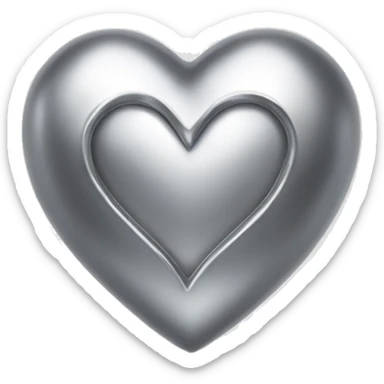 Silver chrome heart sticker