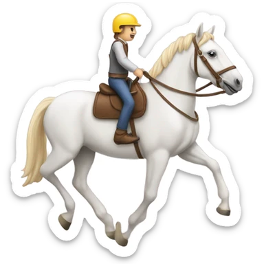 horse riding a person  sticker