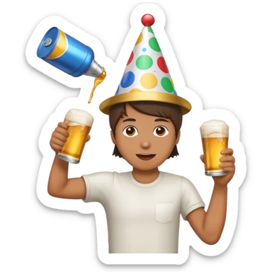 throwing one beer can at party sticker