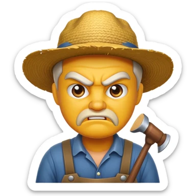 angry farmer  sticker