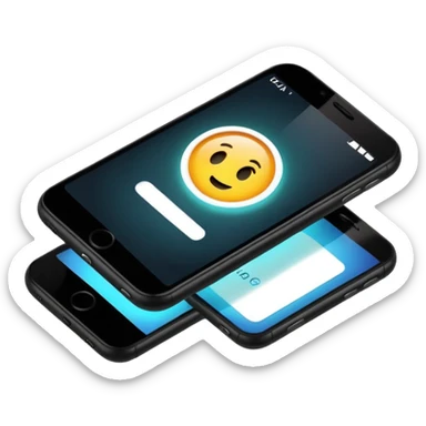 smartphone with visible incoming message, modern look, compact sticker