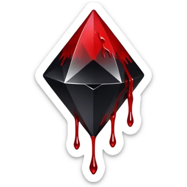 Black diamond with blood dripping from it  sticker