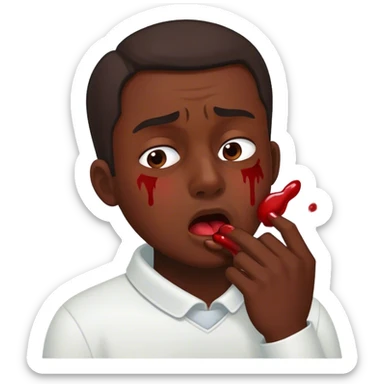 Man coughing blood sticker