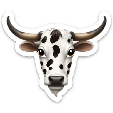 SPOTTED LONGHORN COW LONG LONG sticker