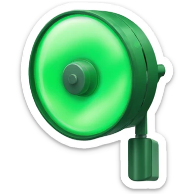 spinning green emergency light sticker